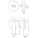 Ráfordítós toalett zár (Inox, 52 mm)
