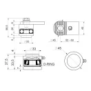 CA Combiarialdo 345P+346P Kapu forgáspont (alsó és felső, 45 mm) 