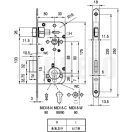 ELZETT MIDI 8-C Cilinderes bevésőzár 50/90