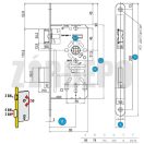 TITAN 401 OK-L Kulcsos bevésőzár INOX előlappal 55/72 (balos)