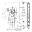 ELZETT 110 DIN Cilinderes bevésőzár 55/72 (balos, fém csapdás)