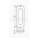 Ovális tolóajtó kagyló (inox)