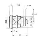 RONIS 25300 Fémbútorzár / postaládazár 19/19,5/42