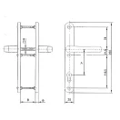 Európa 2 kilincs garnitúra bejárati ajtóhoz (fehér, 92 mm, széles ajtócímmel)