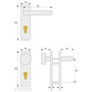 ABUS KFG Ajtókilincs tűzgátló ajtóhoz 72 mm (gombos, 9 mm tengely)