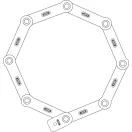 ABUS Bordo Big 6000K/120 BK SH Hajtogatós kerékpárzár (fekete) 120 cm