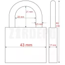 ABUS 718/40 Rozsdamentes rézlakat