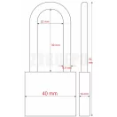 ABUS 719/40 HB40 hosszúkengyelű réz lakat golyós reteszeléssel