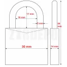 ABUS 720/30 Fúrt kulcsos réz lakat
