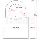 ABUS 720/40 Fúrt kulcsos réz lakat