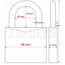 ABUS 720/50 Fúrt kulcsos réz lakat