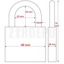ABUS 70 AL/45 KA 6401 Egyforma kulcsos kültéri lakat (ezüst)
