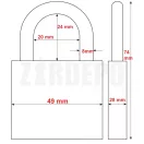 ABUS 70 AL/45 KA 6402 Egyforma kulcsos kültéri lakat (ezüst)