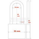ABUS TITALIUM 727/30 HB60 KA (64TI/30 HB60 KA) 6311 Egyforma kulcsos lakat