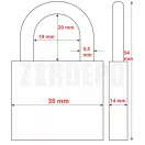 ABUS 727/35 KA 6359 TITALIUM Egyforma kulcsos lakat (64TI/35 KA)
