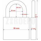 ABUS 727/50 KA (64TI/50 KA) 6514 TITALIUM Egyforma kulcsos lakat