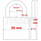 ABUS D10PS TITALIUM lakat 86TI/55 azonos zárlatú zárrendszerben