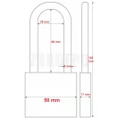 ABUS TITALIUM 727/50 HB80 Hosszúkengyelű lakat (64TI/50 HB80)