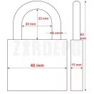 ABUS TITALIUM 727/40 Triples 3 db-os egyforma kulcsos lakat szett