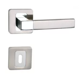   MAESTRO Basic Florida négyzetrozettás ajtókilincs garnitúra (króm-szatén nikkel, kulcslyukas)
