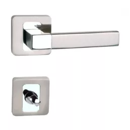   MAESTRO Basic Florida négyzetrozettás ajtókilincs garnitúra (króm-szatén nikkel, toalett)