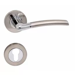   MAESTRO Basic Vesta körrozettás ajtókilincs garnitúra (króm-szatén nikkel, cilinderes)