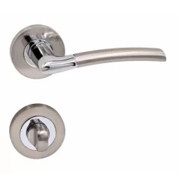   MAESTRO Basic Vesta körrozettás ajtókilincs garnitúra (króm-szatén nikkel, toalett)