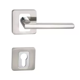   MAESTRO Basic Daniela négyzetrozettás ajtókilincs garnitúra (króm-szatén nikkel, cilinderes)