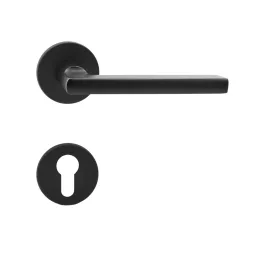   MAESTRO Basic Daniela körrozettás ajtókilincs garnitúra (fekete, cilinderes)