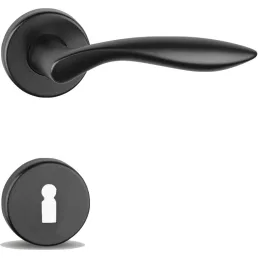   MAESTRO Modern Detroit körrozettás ajtókilincs garnitúra (matt fekete, kulcslyukas)