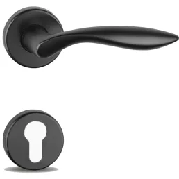   MAESTRO Modern Detroit körrozettás ajtókilincs garnitúra (matt fekete, toalett)