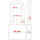 ABUS TITALIUM 727/50 HB 60-150 KA (64TI/50 HB 60-150) 6511 Egyforma kulcsos állítható kengyelű lakat