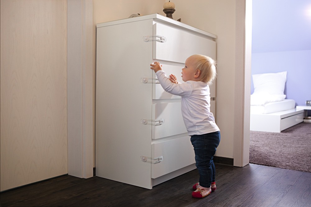 Verrou De Sécurité Universel Pour Enfants ABUS Junior Care - Bloque Portes Et Tiroirs, Installation Par Adhésif