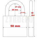 ABUS 818/50 Fúrt kulcsos lakat