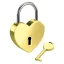 BASI - Heart Lock Garavírozható arany szív lakat / Szerelemlakat