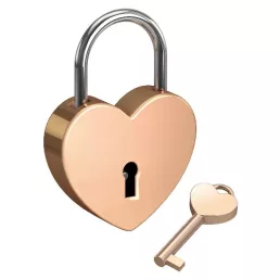   BASI - Heart Lock Garavírozható rozé arany szív lakat / Szerelemlakat