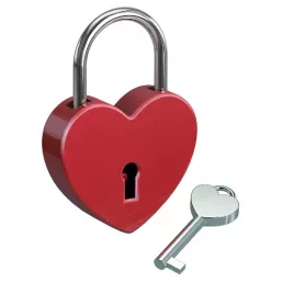   BASI - Heart Lock Garavírozható piros szív lakat / Szerelemlakat
