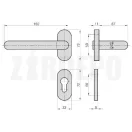 BASI - ZB 3150 PZ rozettás kilincs garnitúra bejárati ajtóhoz (inox)