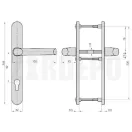 BASI - SRS 4100 PZ S kilincs garnitúra bejárati ajtóhoz (ezüst, 92 mm)