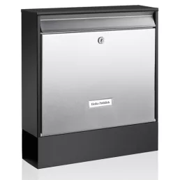   BURG WACHTER Oxford Set 68770 újságtartós utcai postaláda (fekete-inox)