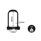 YALE YCUL2/13/230/1 Számzáras kerékpár U lakat + tartó
