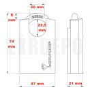 MUL-T-LOCK 7x7 Break Secure lakat G-47P azonos zárlatú zárrendszerben
